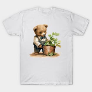 Cute Teddy Bear Gardening T-Shirt